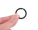 Flat Key Chain Rings  Metal Split Ring - Black