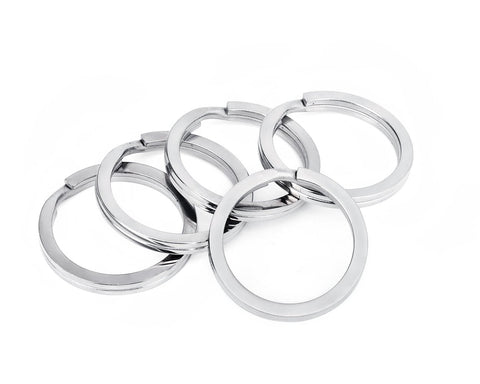 1.26 Inch Round Flat Key Chain Rings Titanium Alloy Split Ring Set of 5