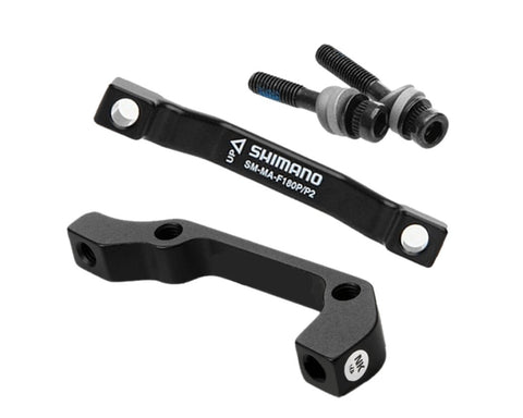 Shimano 180mm Front Disc Brake Mount Adapter with Bolts and Washers - Black