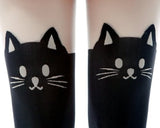 DS.DISTINCTIVE STYLE Animal Tattoo Tights Japanese Style Cosplay Pantyhose, Black, XS - Cat