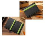 Single Line PU Leather Wallet with 4 Card Slots - Green