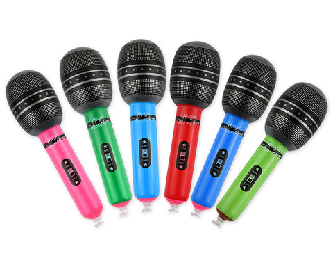 6 Pieces 25cm Inflatable Microphones Balloon