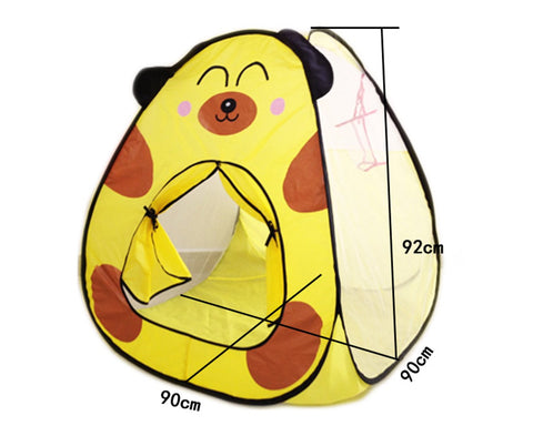 Pop-Up Play Tent with Basketball Hoop - Yellow