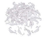 Curtain Hooks 50 Pieces Plastic Sliding Track Gliders - White