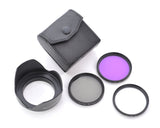3 Pcs of 52mm Filter and Lens Hood Camera Kit