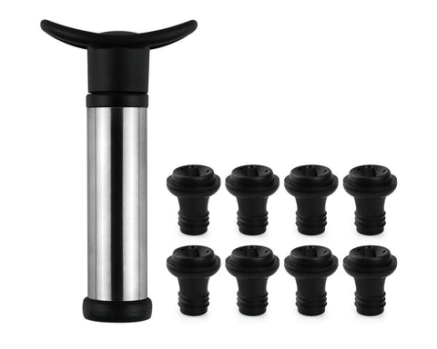Wine Pump with 8 Pieces Wine Stoppers Silicone Wine Bottle Plug
