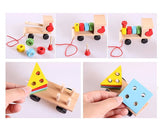 Children's Wooden Geometric Educational Toy Train
