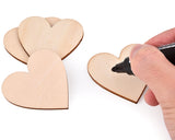 2 Inches Blank Wood Hearts - 50 Pieces