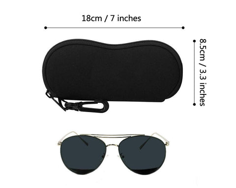 Sunglasses Soft Case Zipper Eyeglass Case with Belt Clip