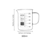 Glass Beaker with Handle 500 ml Chemistry Beaker for Laboratory