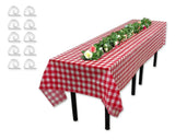 Checkered Tablecloths with Clips 54 x 108 Inch Table Covers