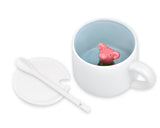 Cute Animal Ceramic Coffee Cup with Lid and Spoon