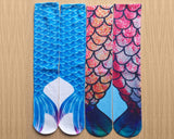 2 Pairs 3D Mermaid Knee High Socks for Girls