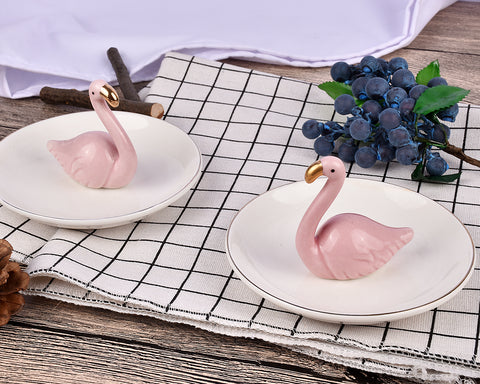 4.7 Inches Ceramic Flamingo Ring Holder