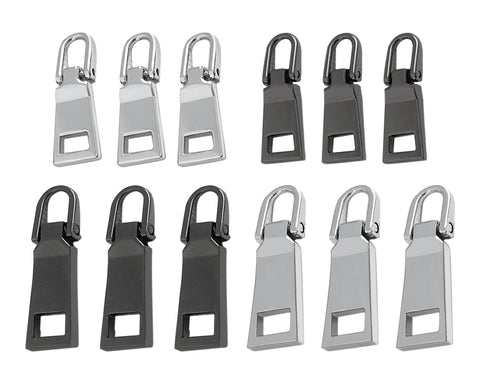 Zipper Pull Taps 12 Pieces Metal Zipper Pulls for Clothes Bags DIY Crafts