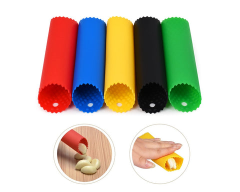 DS. DISTINCTIVE STYLE Silicone Garlic Peeler 5 Pieces Garlic Peeling Tube Roller Useful Kitchen Tools - Multicolored