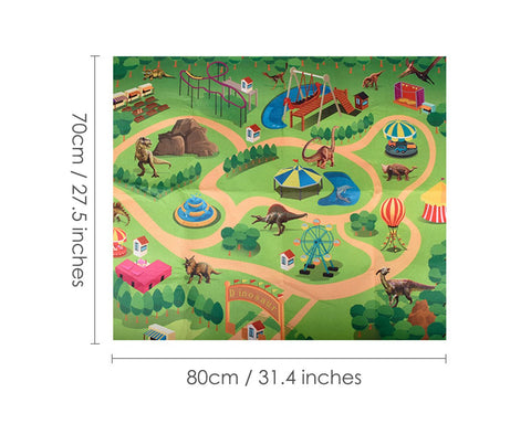 Dinosaur Figures with Jungle Play Mat and Trees Playset