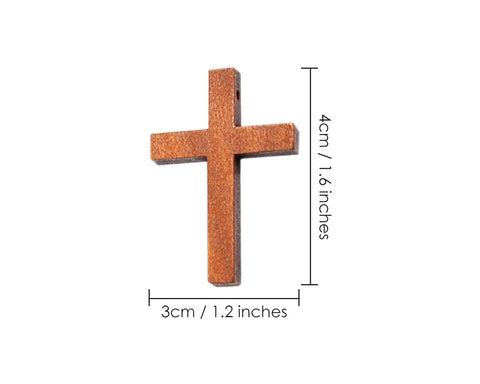 Mini Cross Charms 70 Pieces 1.6 inches x 1.2 inches Wood Cross Pendants