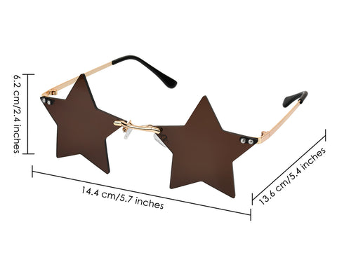 Star Sunglasses Set of 2 Fun Pentagram Disco Glasses