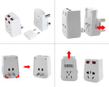 Universal Travel Adapter Wall Charger with Dual USB Port - White