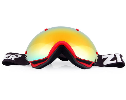 Bold Series Ski Goggles with Detachable Lens and Strap - Red