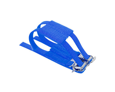 1 Pc Cycling Track Fixie Bike Pedals Nylon Double Toe Straps - Blue