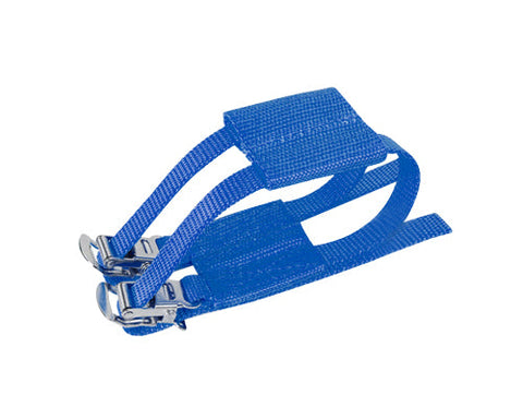 1 Pc Cycling Track Fixie Bike Pedals Nylon Double Toe Straps - Blue
