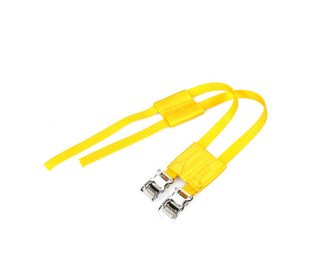 1 Pc Cycling Track Fixie Bike Pedals Nylon Double Toe Straps - Yellow