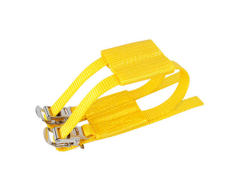 1 Pc Cycling Track Fixie Bike Pedals Nylon Double Toe Straps - Yellow