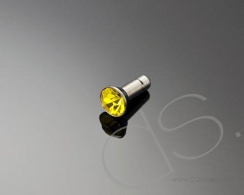 Yellow Crystal Headphone Jack Plug