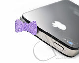 Bow Crystal Headphone Jack Plug - Purple