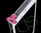 Crystal Bear Headphone Jack Plug -Pink