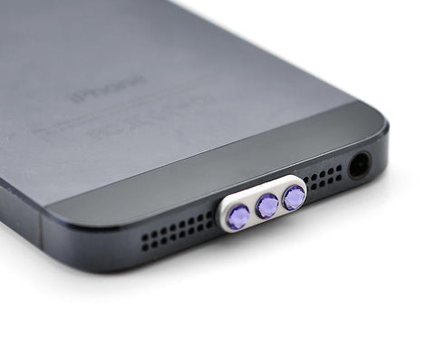 Purple Crystal Dock Plug For iPhone 5 And iPad Mini