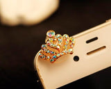 Crown Bling Crystal Headphone Jack Plug - Champagne