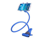 Gooseneck Flexible Dual Clamp Adjustable Cellphone Holder - Blue