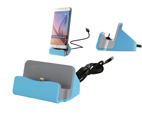 Micro USB Charging and Sync Docking Station for Android - Blue