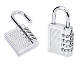 2 Pieces Resettable Combination Locks 4 Digit Gym Padlocks - Silver