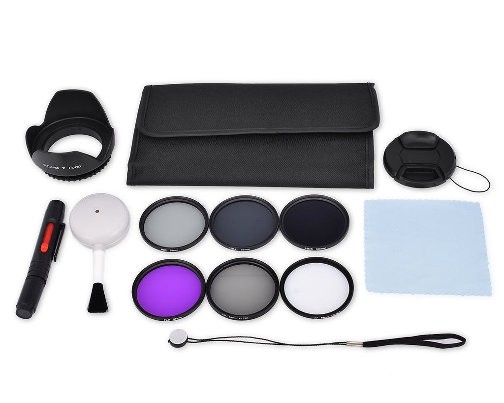 58mm Lens Filter Set with Carrying Case for DSLR Camera Lens