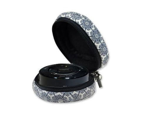 Zipper Sony DSC-Q10 Camera Lens Case - Flower