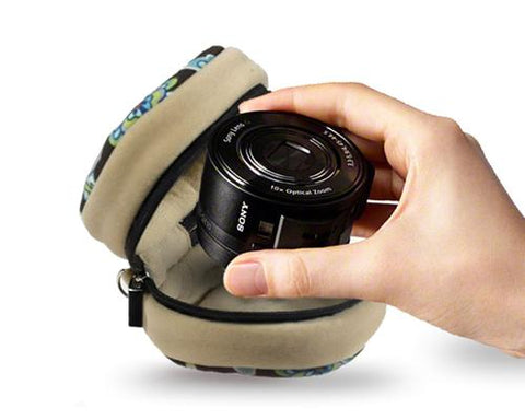 Zipper Sony DSC-Q10 Camera Lens Case - Floral