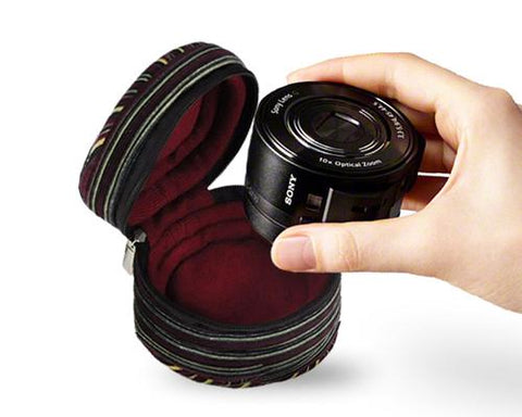 Zipper Sony DSC-Q100 Camera Lens Case - Grids