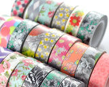 10 Pcs 1.5 cm Japanese Flower Craft Decor Paper Washi Masking Tape