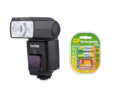Godox Speedlite TT680C Canon Flash with GP Rechargeable Batteries