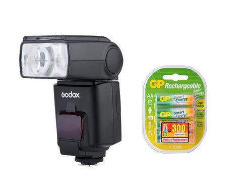 Godox Speedlite TT680N Nikon Flash with GP Rechargeable Batteries
