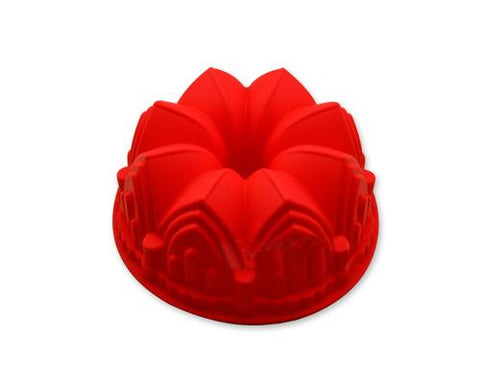 8.6 inches Cathedral Bundt Pan Silicone Baking Mold - Red