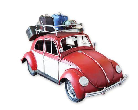 Large Vintage Retro Toy Model Car - Red Beetle Travel Car
