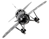 Retro Metal World War II Military Monoplane Toy Model