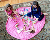 59 inches Extra Large Portable Playing Mat Toy Storage Bag - Pink