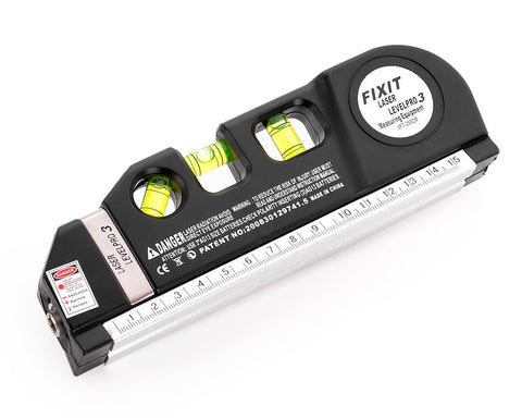 Multipurpose Laser Level with Bubble Level Measure Tape and Rulers