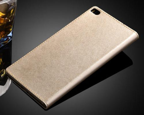 Eyelet Series Huawei P8 Flip Leather Case - Gold